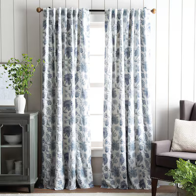 Martha Stewart  Martha Stewart Jakarta 95 In. Polyester Blackout Backtab Curtain Panel Pair in I... | Lowe's