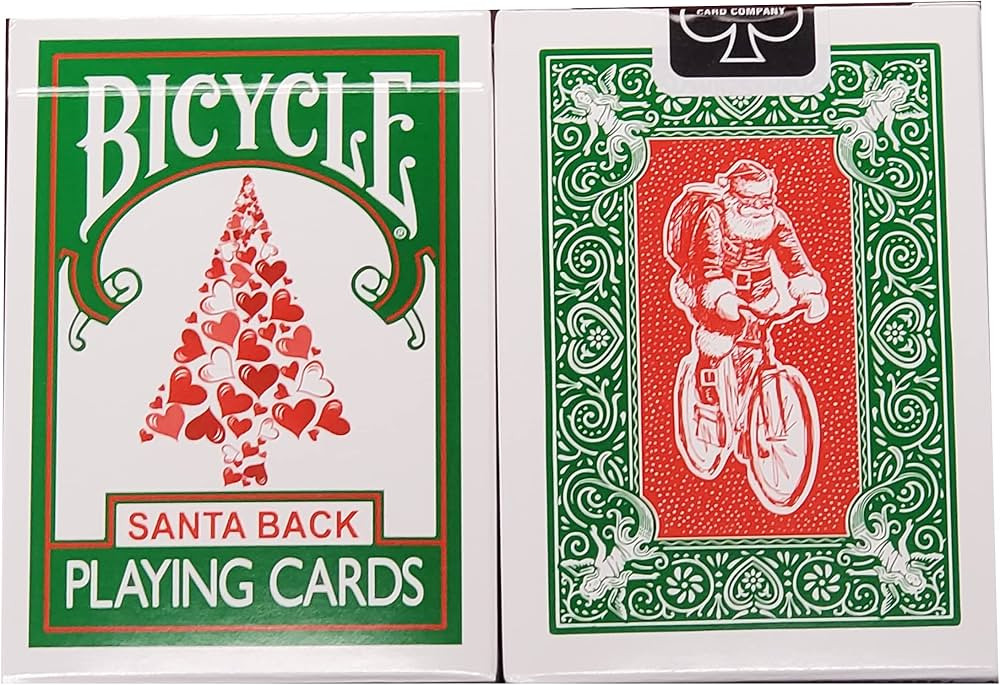 Bicycle Green Back Red Santa Playing Cards | Amazon (US)
