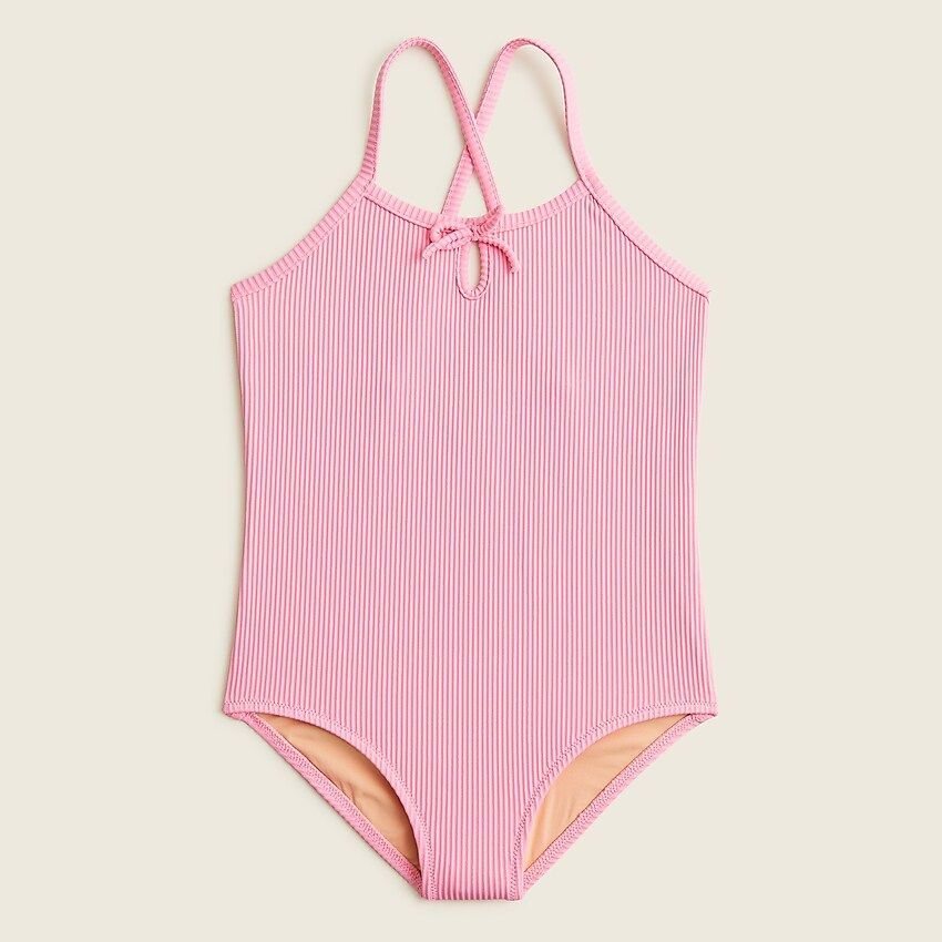 Girls' ribbed one-piece swimsuit with UPF 50+ | J.Crew US