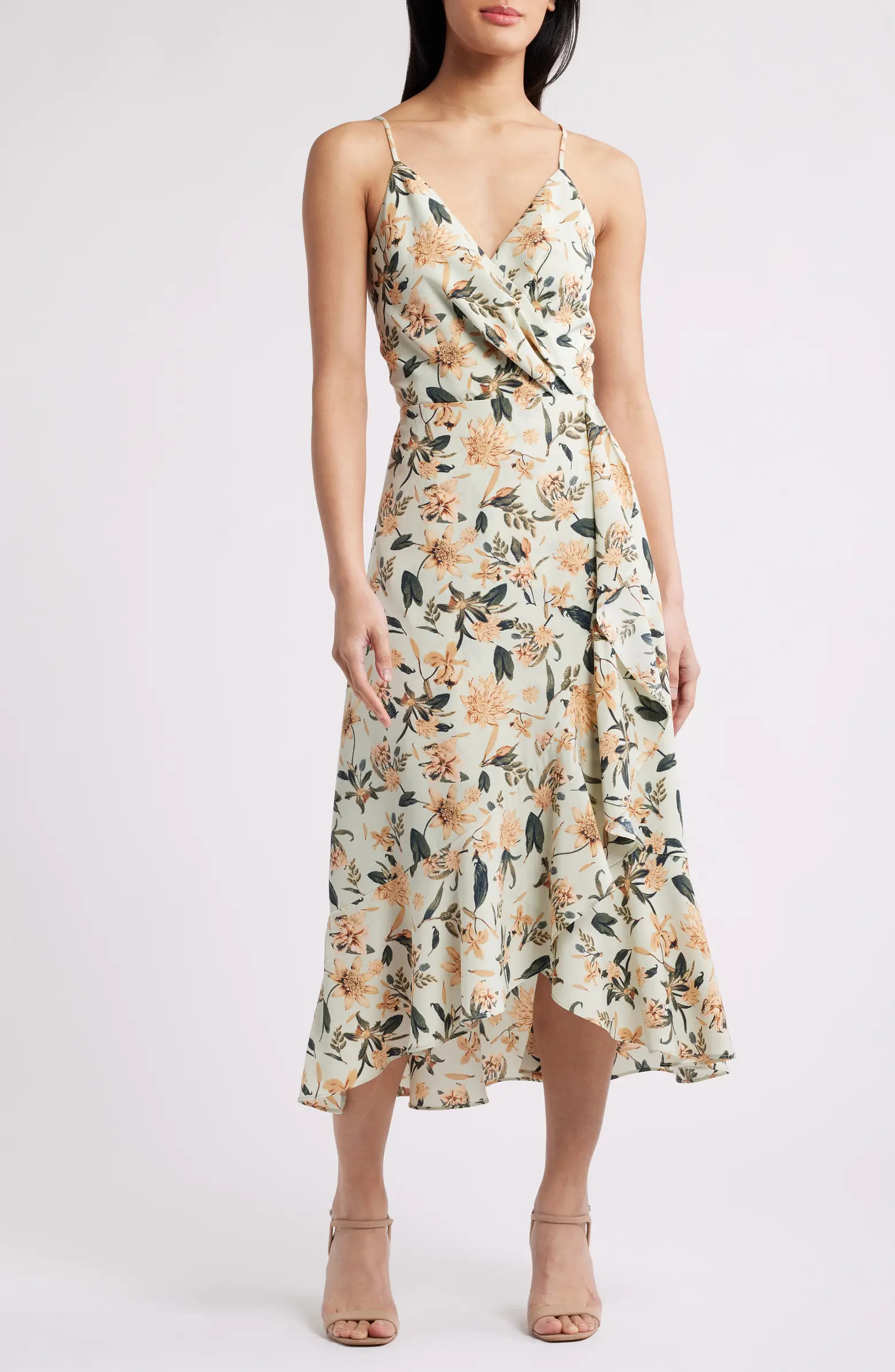 Faux Wrap Midi Dress | Nordstrom