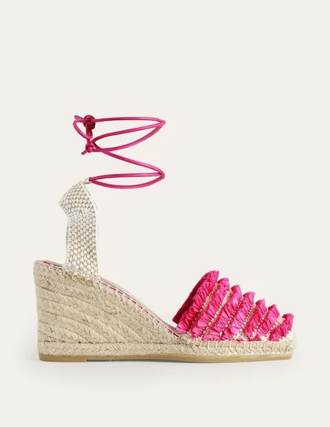 Ankle Tie Wedge Espadrille - Festival Pink | Boden (US)