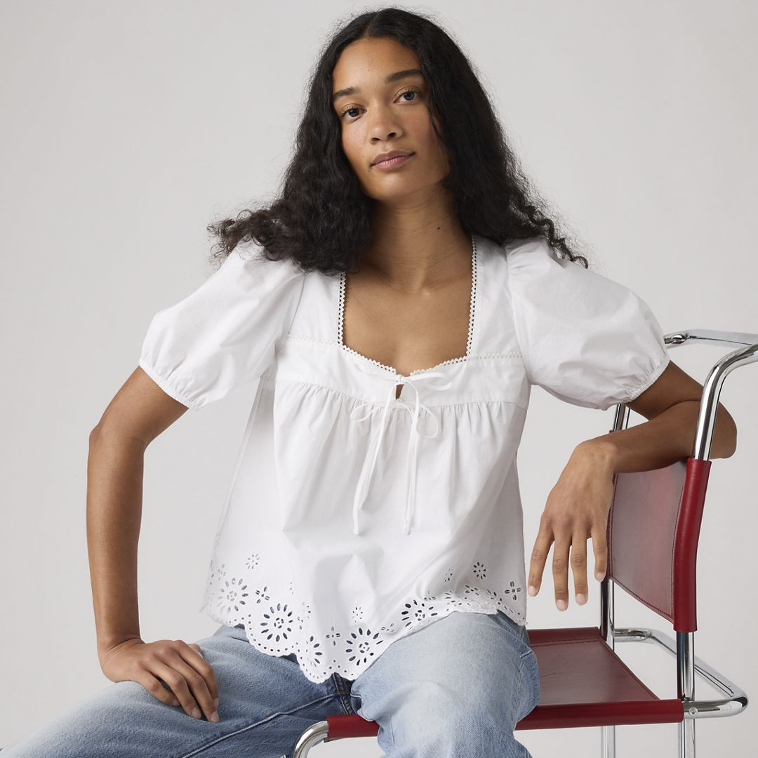 Levi's Darling Short-Sleeve Cutwork Blouse - Women's L | Levi's US