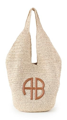 ANINE BING Women's Large Leah Hobo Bag, Tan, One Size | Amazon (US)