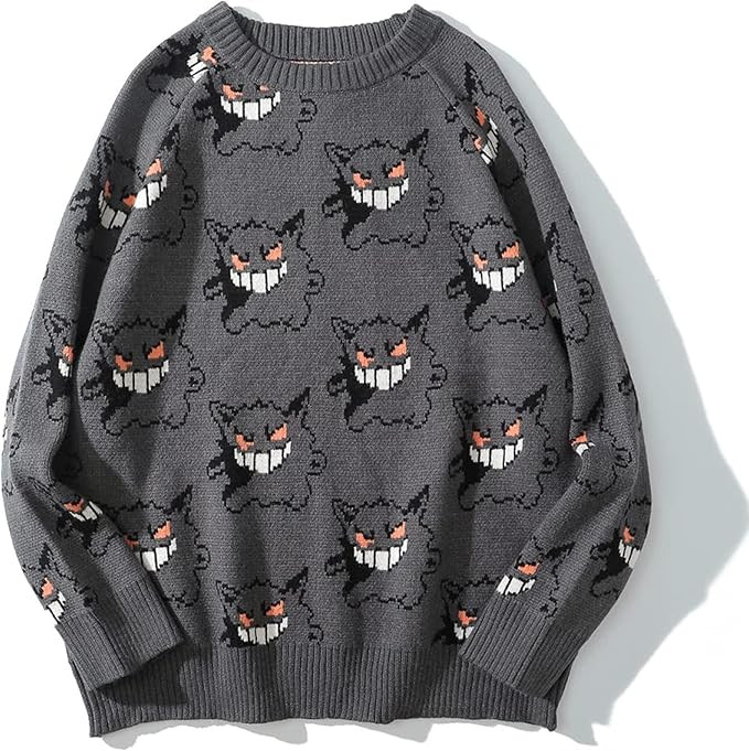 Maener Gothic Gengar Knit Sweater for Men Women Casual Soft Aesthetic Oversize Pullover Long Slee... | Amazon (US)