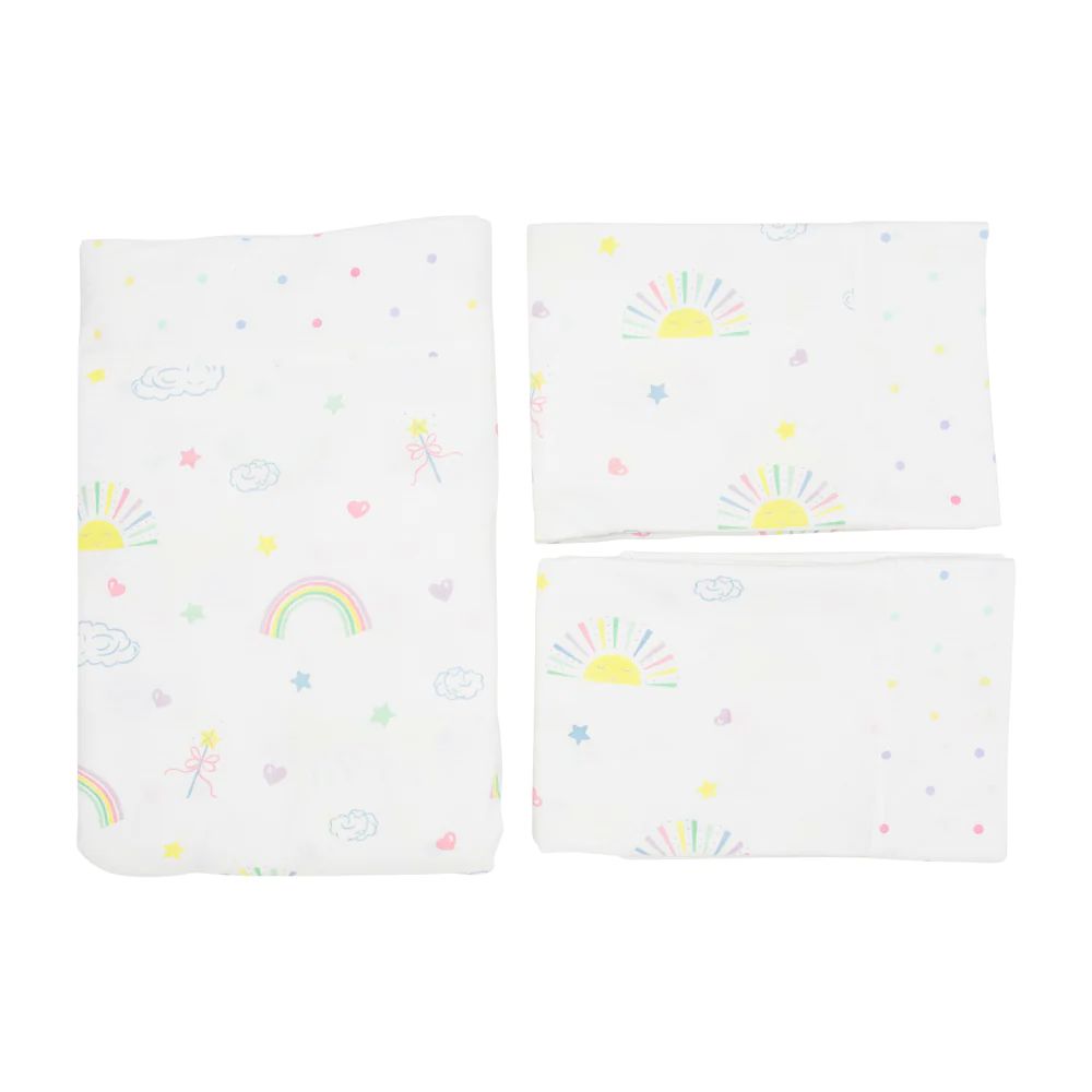 Sleep Tight Sheet Set - It's All Sunshine & Rainbows with Dudley Dot | The Beaufort Bonnet Company