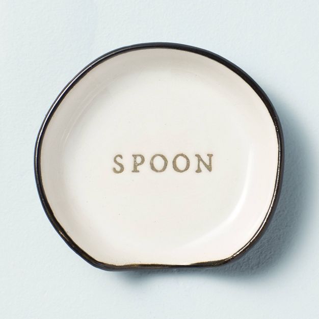Stoneware Spoon Rest Cream/Black - Hearth & Hand™ with Magnolia | Target