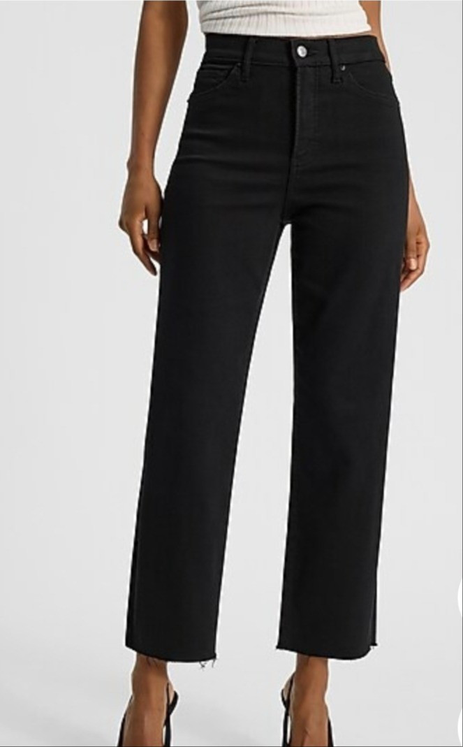 High waisted black straight jeans for petite women.

#LTKPetite