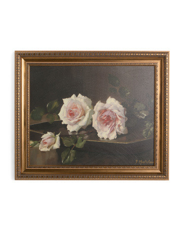 24x20 Tray Of Roses Ornate Ridge Bronze Frame Wal Art | TJ Maxx