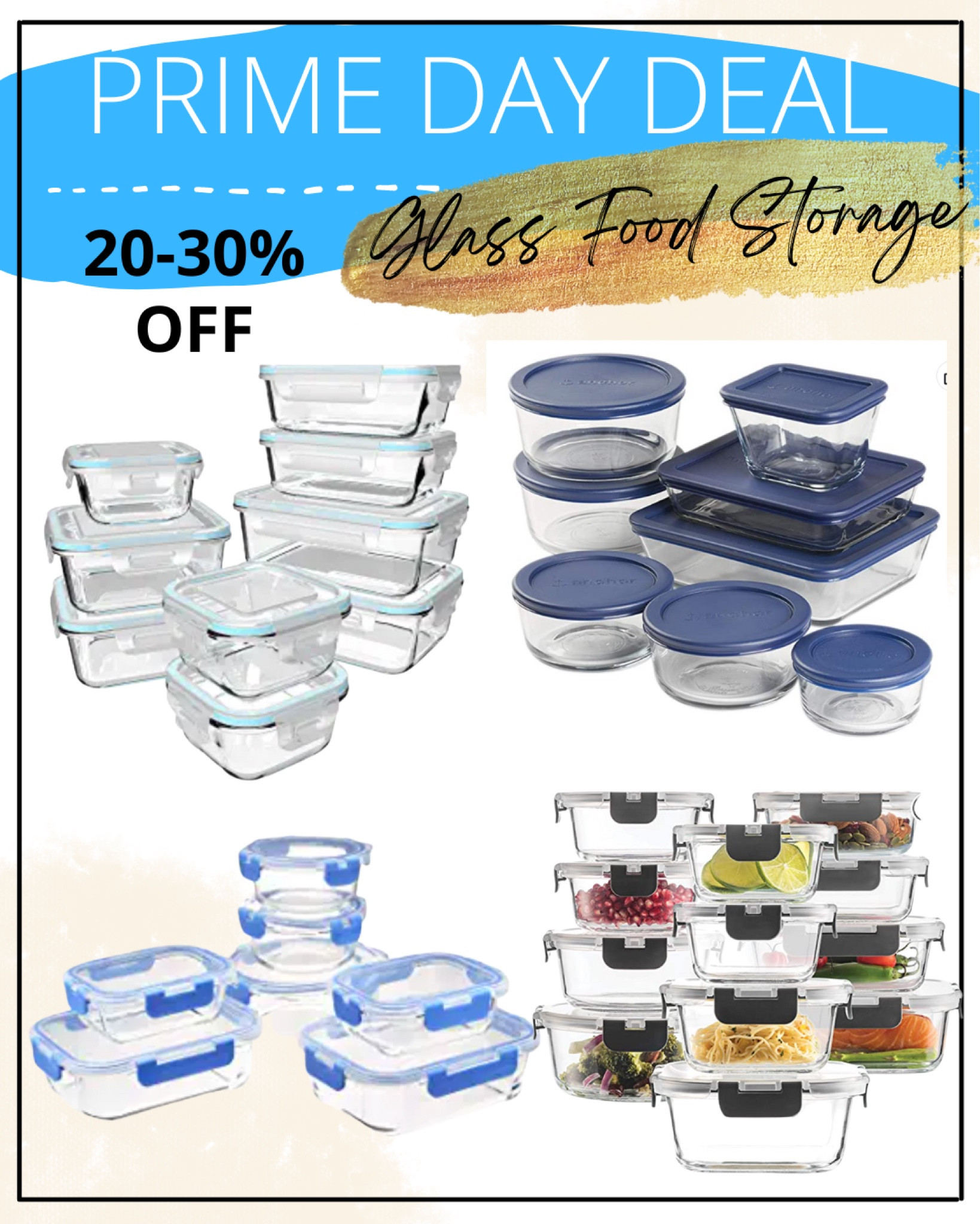 24-Piece Superior Glass Food Storage Containers Set