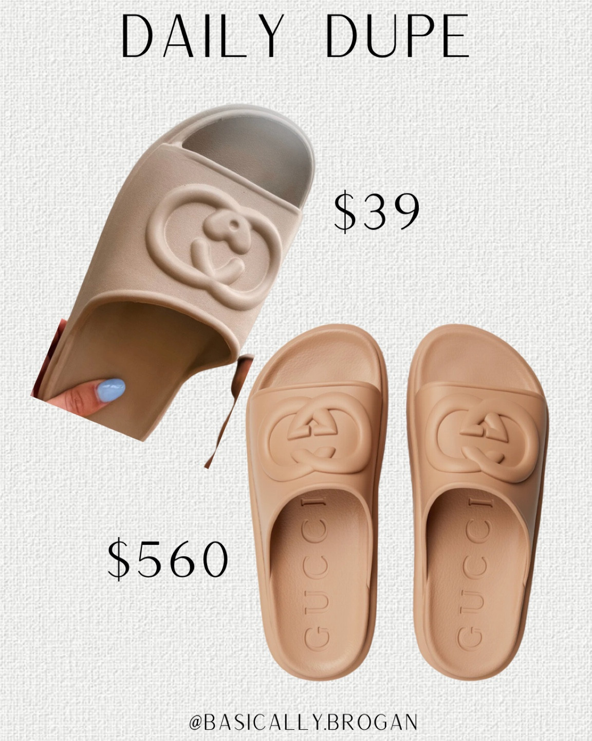 Gucci dupe. Gucci slide dupe. Pool slides. Budget friendly options.

#LTKSeasonal #LTKunder50 #LTKshoecrush