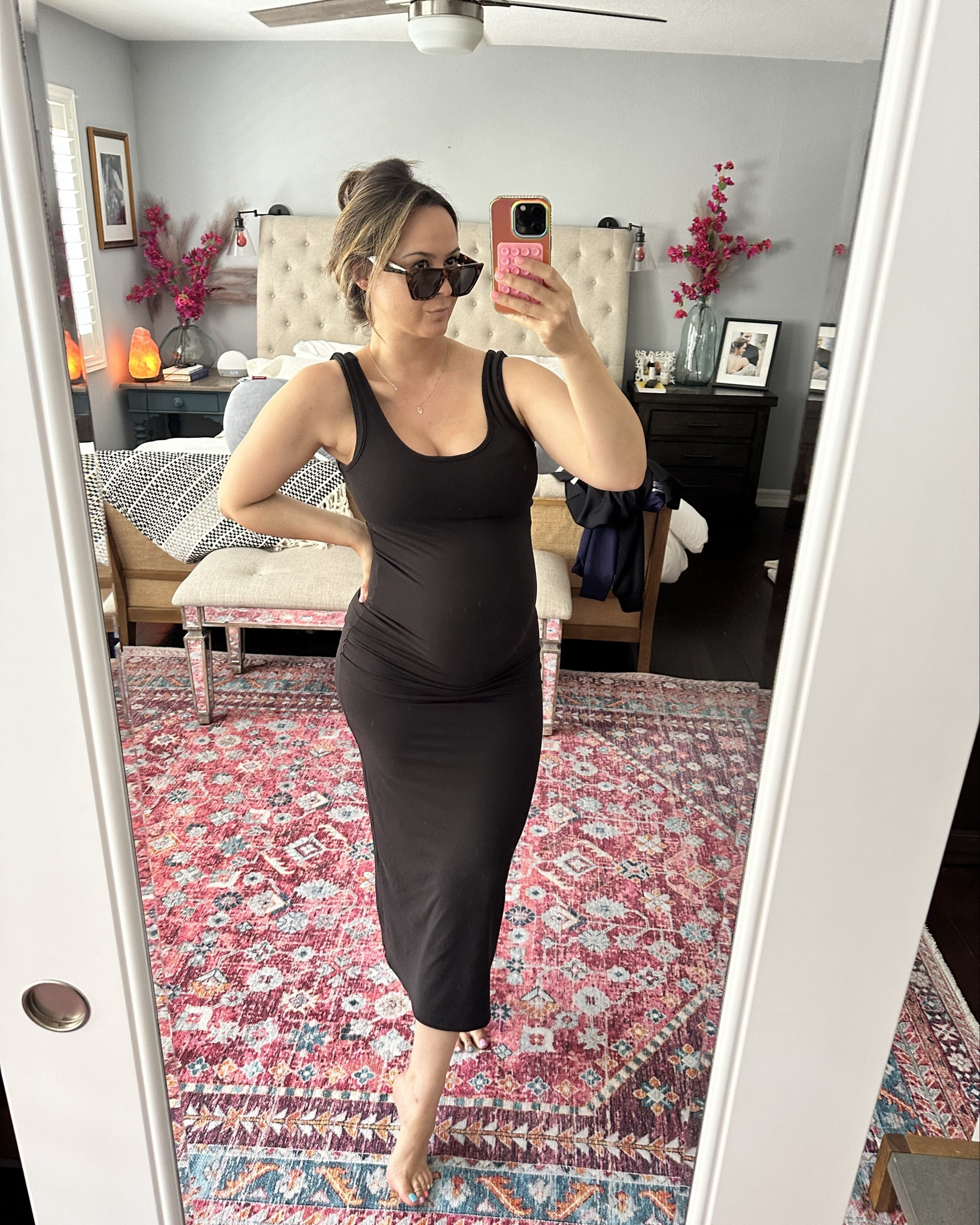 24 weeks ✨ been living in this bumpsuit dress ✨ (wearing M) 

#LTKBump #LTKStyleTip