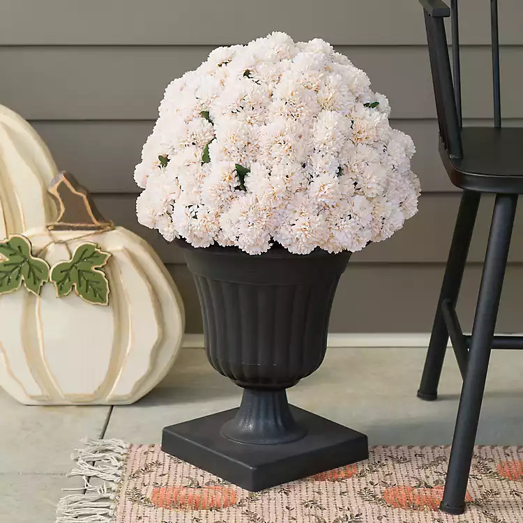 White Mums in Pot Porch Arrangement | Kirklands