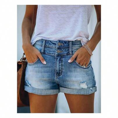 Women's Casual Fashion Jeans Denim Shorts | SHEIN