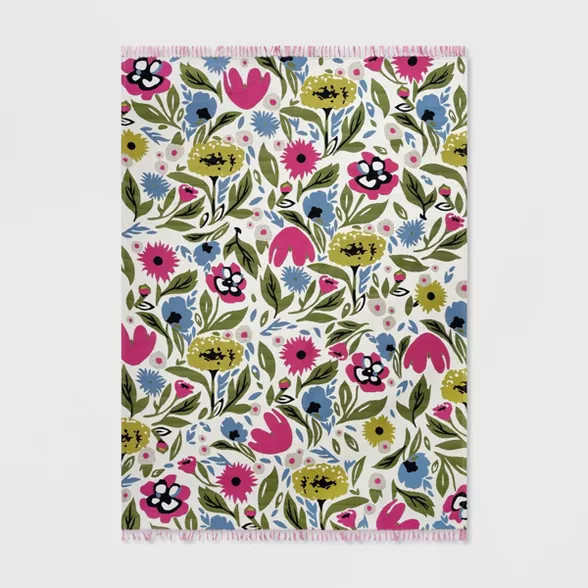 7' x 10' Garden Party Outdoor Rug Cream  - Opalhouse™ | Target