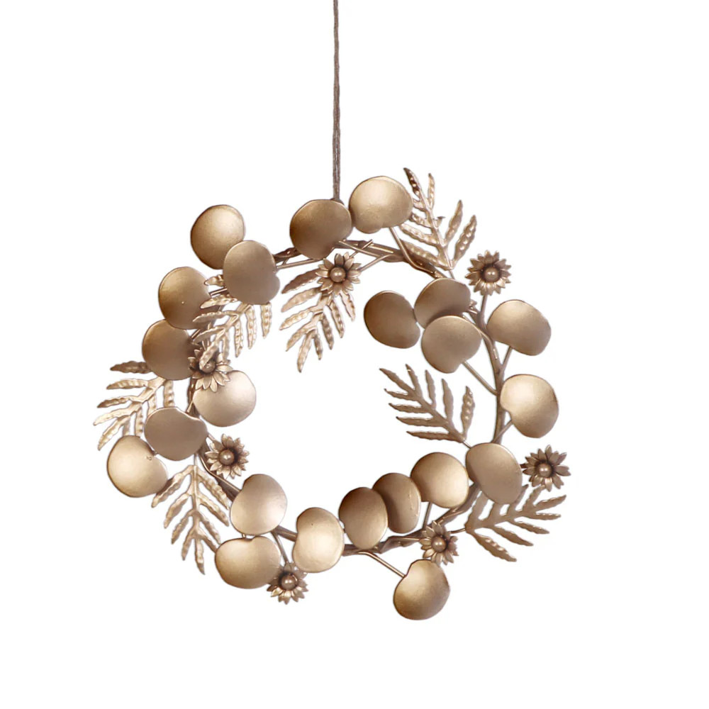 7.5" Iron Wreath Ornament, Brass | CG Hunter