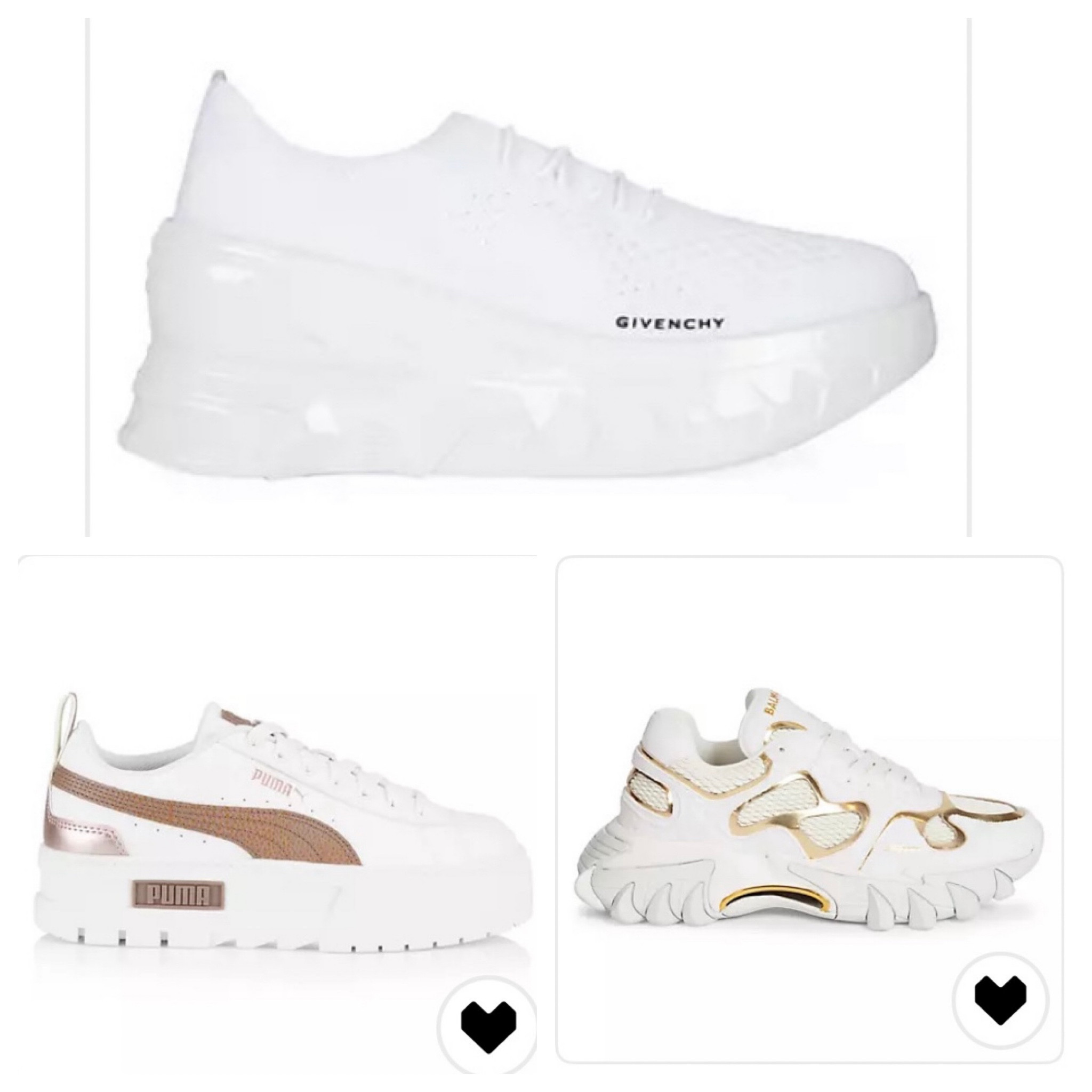 Givenchy White Marshmallow Wedge Sneakers