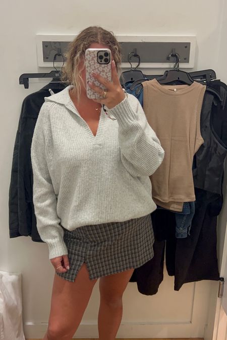 Collared vneck sweater look for fall, plaid skort, fall outfit idea, holiday outfit, thanksgiving outfit idea, comfy causal thanksgiving looks, American eagle fall outfit ideas , winter sweater 

#LTKSale #LTKsalealert