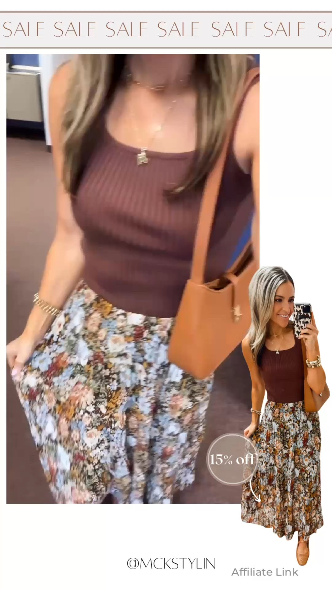 RARE SALE 
church outfit! Adorable option for the classroom or office. Such a gorgeous fall print! Stretchy comfy waistband! Wearing small in skirt & xs in tank 


#LTKootd #LTKSaleAlert #LTKPetite