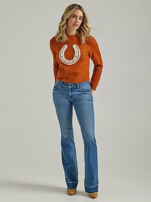 Women's Wrangler Retro® Mae Released Hem Mid Rise Trouser Jean in Brianna | Wrangler