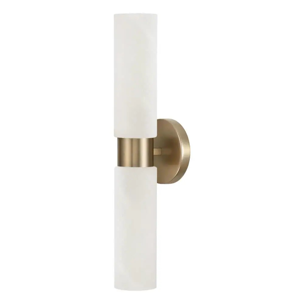 Capital Lighting 651721 Alyssa 2 Light 5 Inch Wide Bath Bar with Faux Alabaster Glass Shades one_size | 651721AD | Lowe's