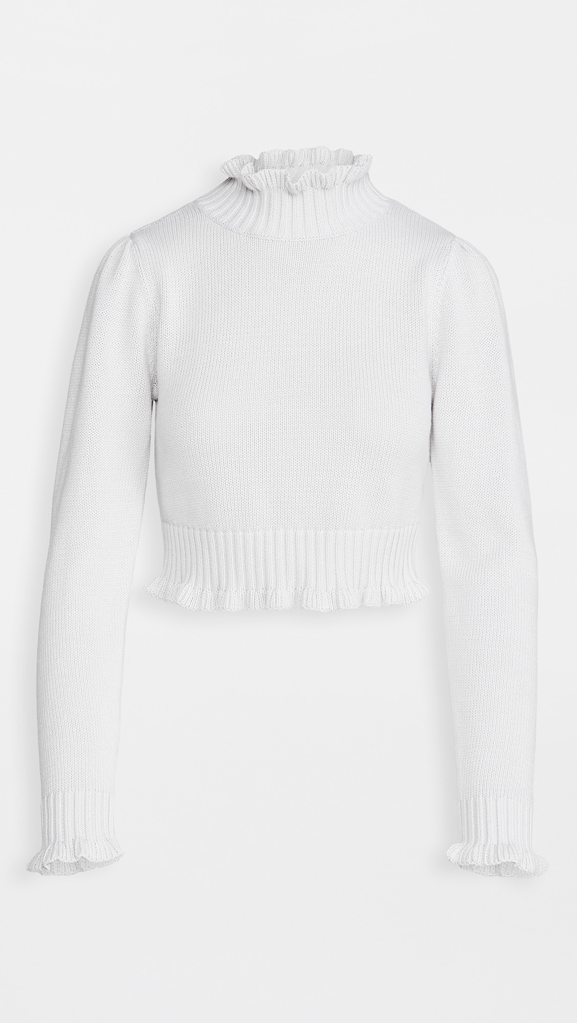 Cropped Ruffle Mock Neck Sweater | Shopbop