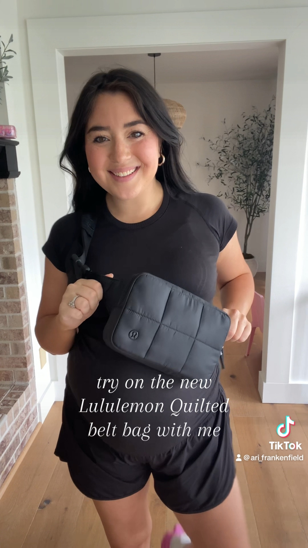 lulu quilted grid belt bag