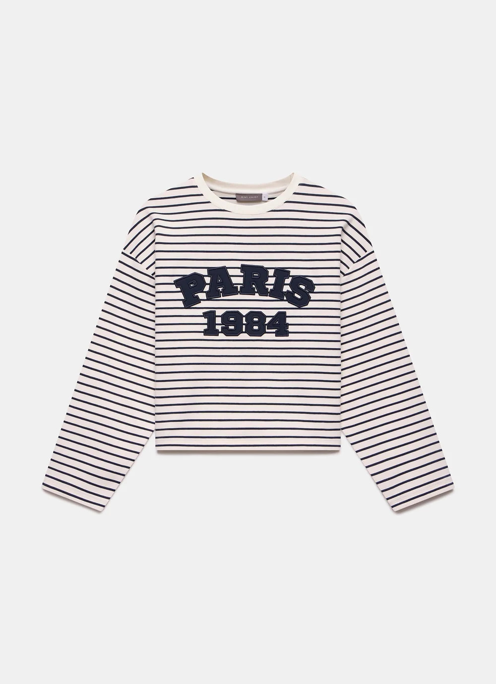 White Striped Paris Slogan Top | Mint Velvet
