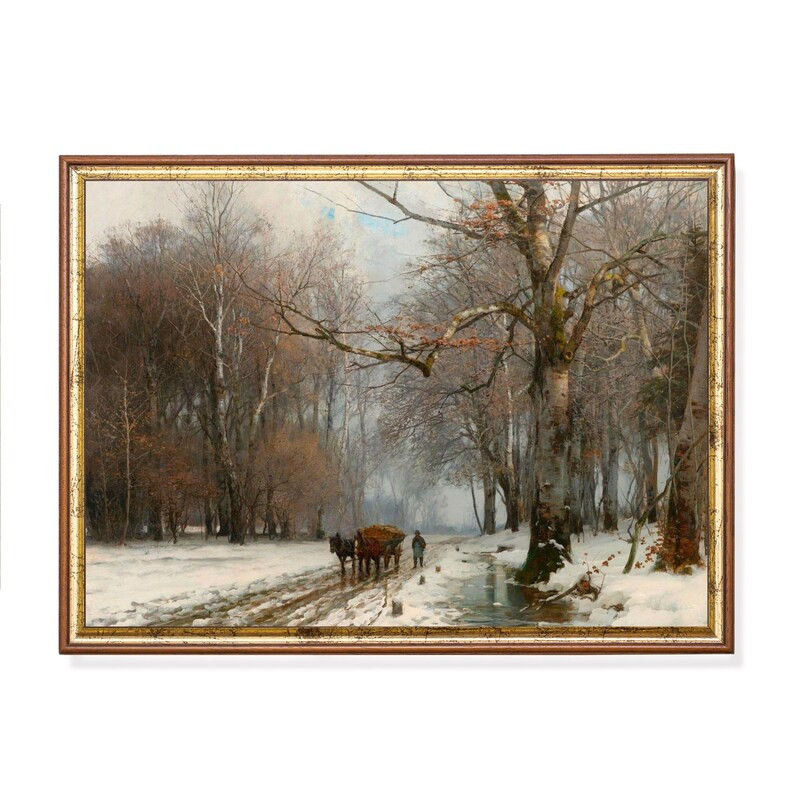 Printed and Shipped Winter Landscape Vintage Painting - Etsy | Etsy (US)