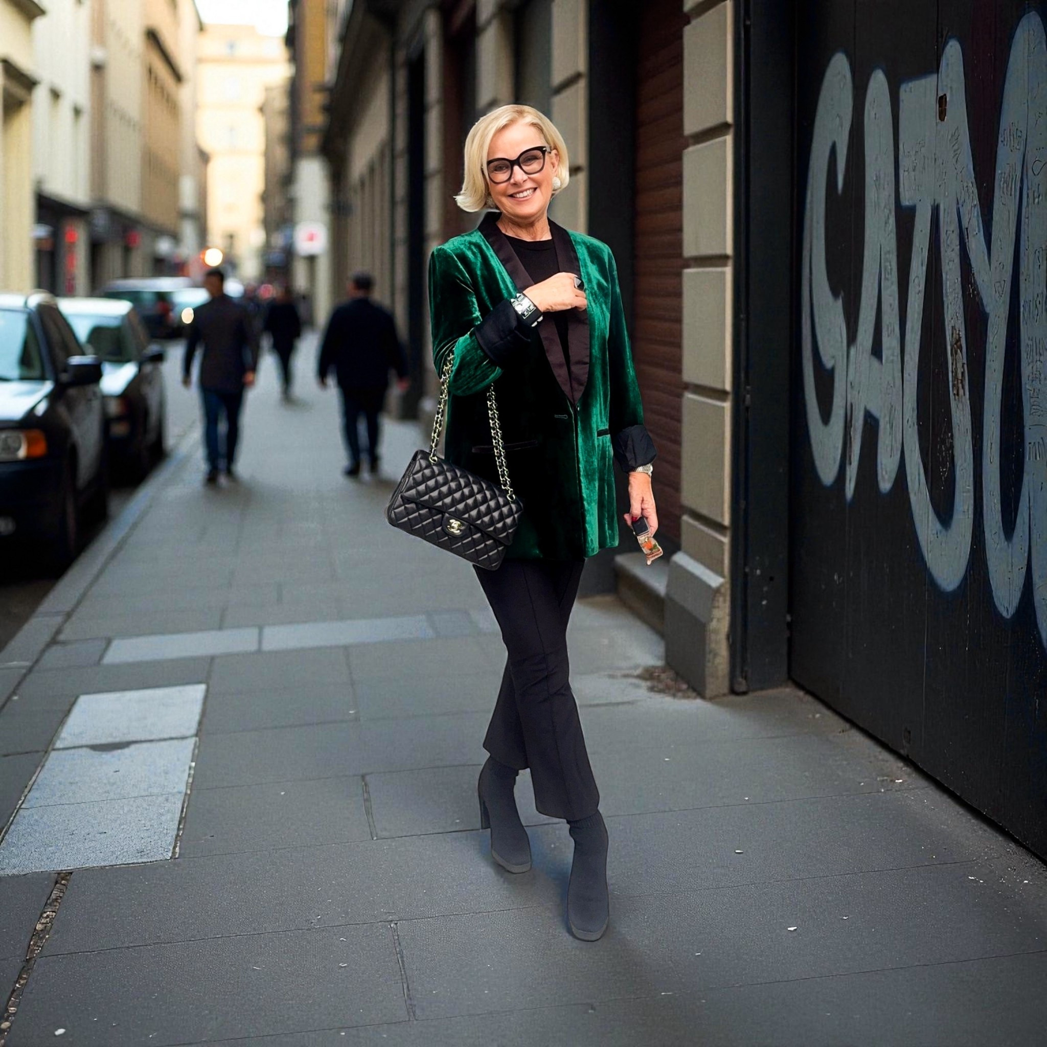 Night out on the town in a green velvet smoking jacket. 

#LTKStyleTip
