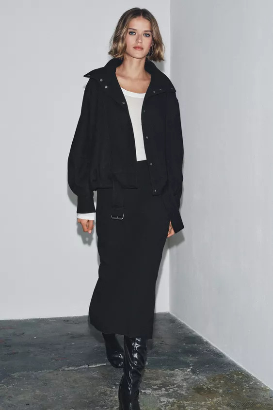 MINIMAL WOOL BOMBER JACKET ZW COLLECTION | Zara UK