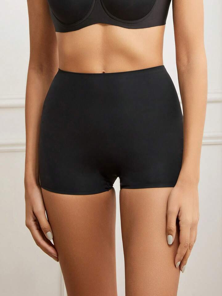 FLARIXA 1pc High Waist Seamless Boxer Briefs For Women Boyshorts Soft Panties Under The Skirts Casual-Comfy Underwear Anti-Lighting No Rolling Bottoming Shorts Lingerie | SHEIN