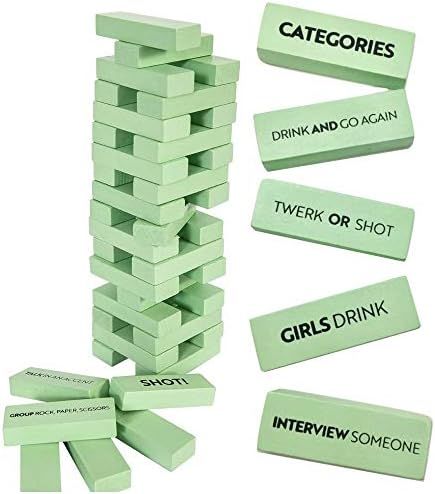 Buzzed Blocks Adult Drinking Game - 54 Blocks with Hilarious Drinking Commands and Games on 40 of Th | Amazon (US)