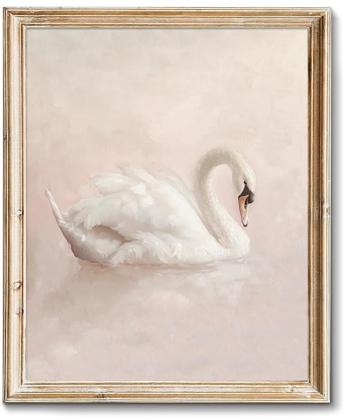 RETRART Vintage Swan Canvas Wall Art - Swan Vintage Art Prints for Wall Decor, Elegant Animal Oil... | Amazon (US)