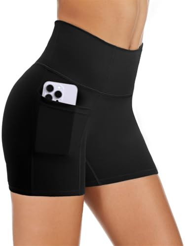 COPYLEAF Biker Shorts Women with Pockets 5'' High Waisted Gym Workout Spandex Shorts Tummy Contro... | Amazon (US)