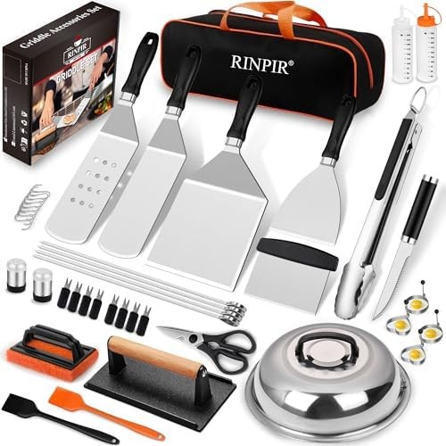 42pcs Griddle Accessories Kit for Blackstone, Flat Top Grill Spatula Set with Enlarged Spatulas, ... | Amazon (US)