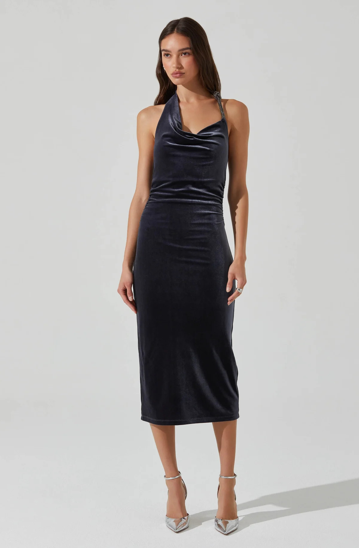 Eugenie Velvet Halter Midi Dress | ASTR The Label (US)