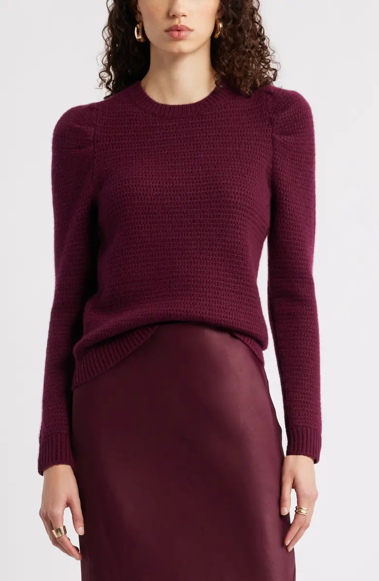 Wool & Cashmere Puff Sleeve Sweater | Nordstrom