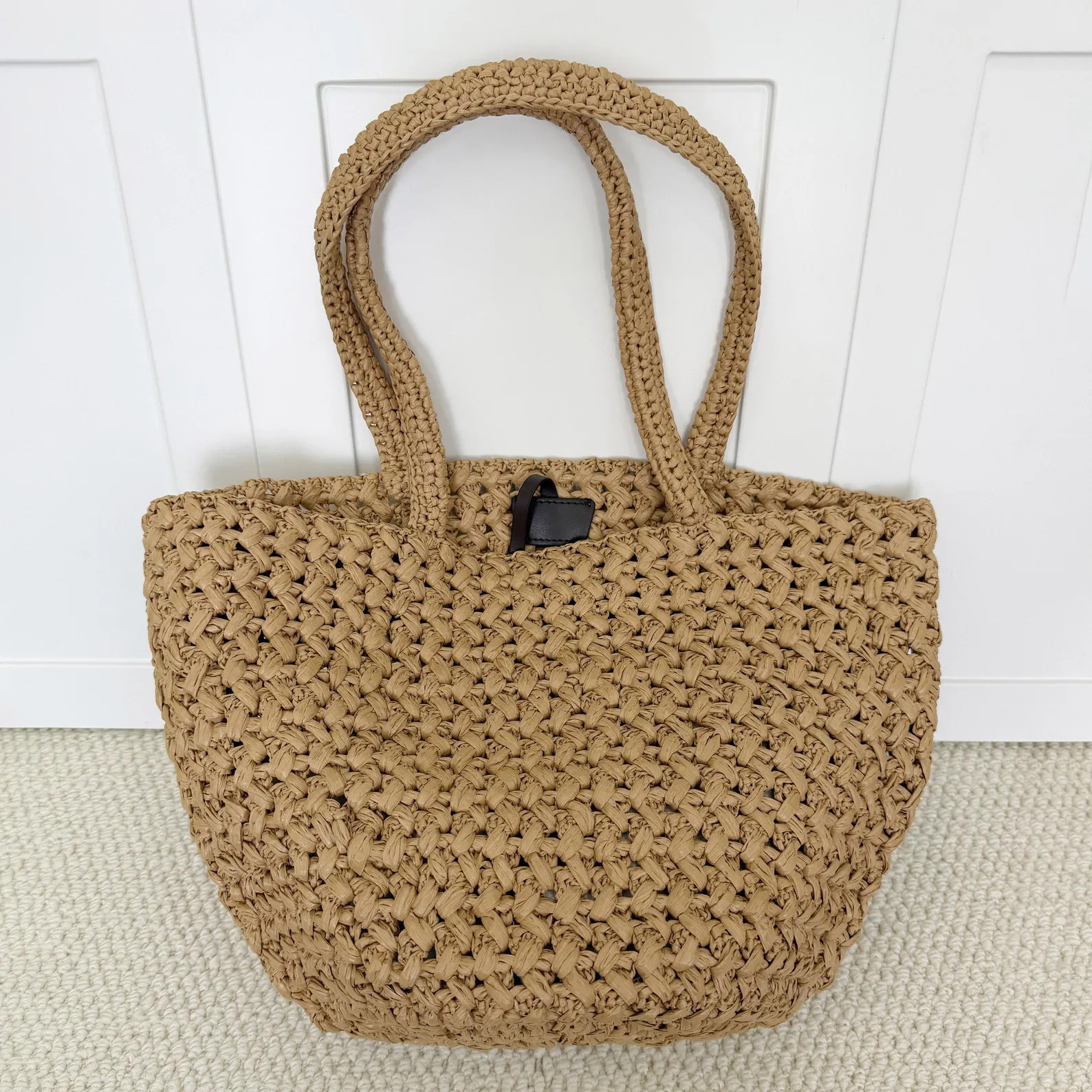 Lightweight Raffia-look Tote Bag – Women’s Summer Shoulder Bag for Vacation & Beach, Rayon Ra... | Etsy (Global)