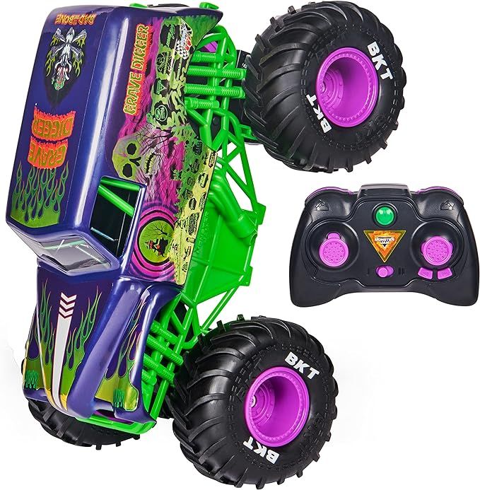 Amazon.com: Monster Jam, Official Grave Digger Freestyle Force, Remote Control Car, Monster Truck... | Amazon (US)