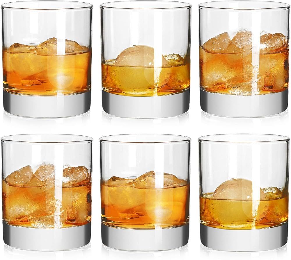 Rock Style Old Fashioned Whiskey Glasses 11 Ounce, Short Glasses For Camping/Party,Set Of 6 | Amazon (US)