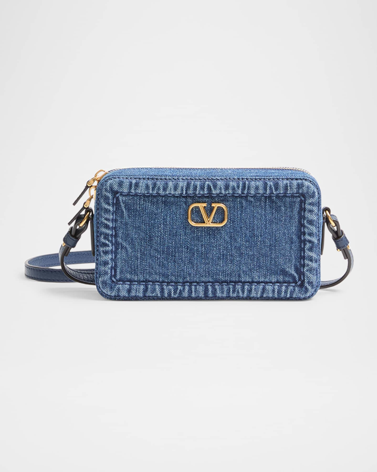 Alltime Mini Denim Camera Crossbody Bag | Neiman Marcus