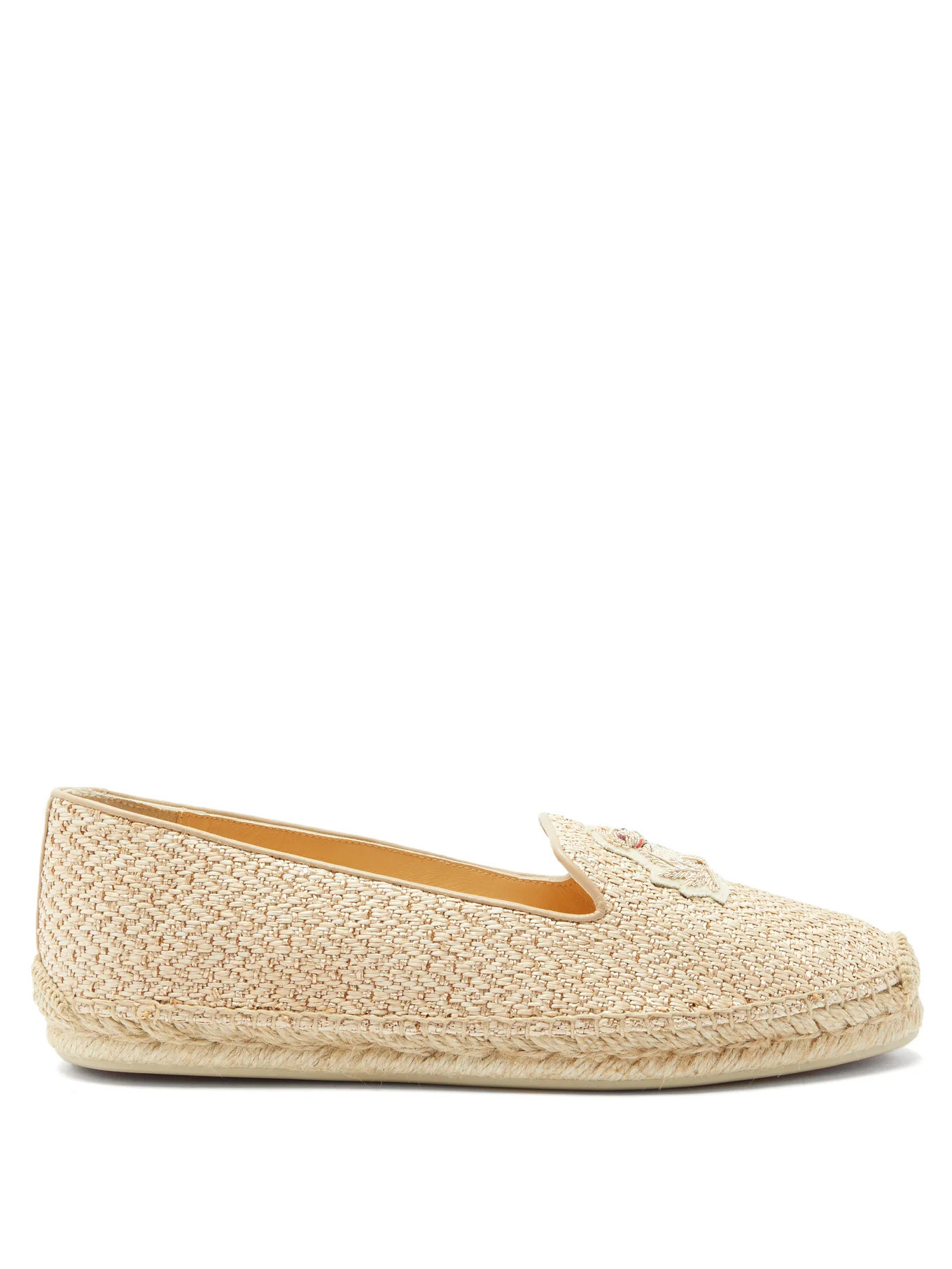 Nanou zardozi-crest raffia espadrilles | Christian Louboutin | Matches (UK)