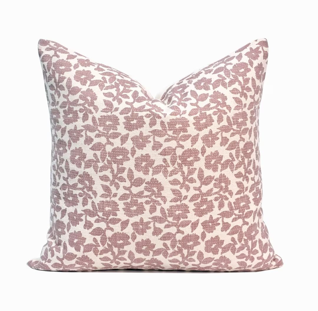 Set of 2 Flora Two Tone Flower Printed Pillow Mauve. Home - Etsy | Etsy (US)