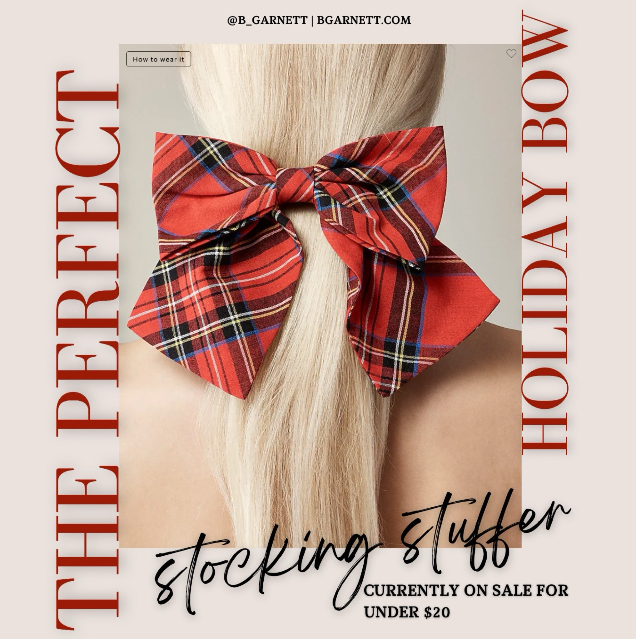 The most perfect holiday bow-a fantastic stocking stuffer for her (currently on sale for under $20)

Hair Bow | plaid | tartan | bows | stocking stuffers 

#LTKGiftGuide #LTKHoliday #LTKFindsUnder50