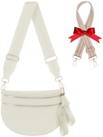 Bum Bags for Women Checkered Crossbody Bag Large Nylon Belt Purse Fanny Packs, Bonus with a Extra... | Amazon (US)