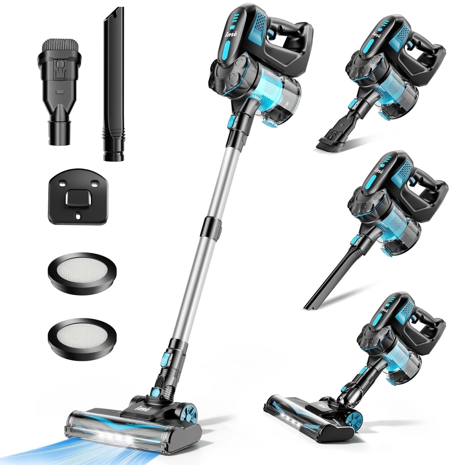 INSE Cordless Vacuum Cleaners, 6-in-1 Lightweight Stick Vacuum for Hardwood Floor Carpet Pet Hair... | Walmart (US)
