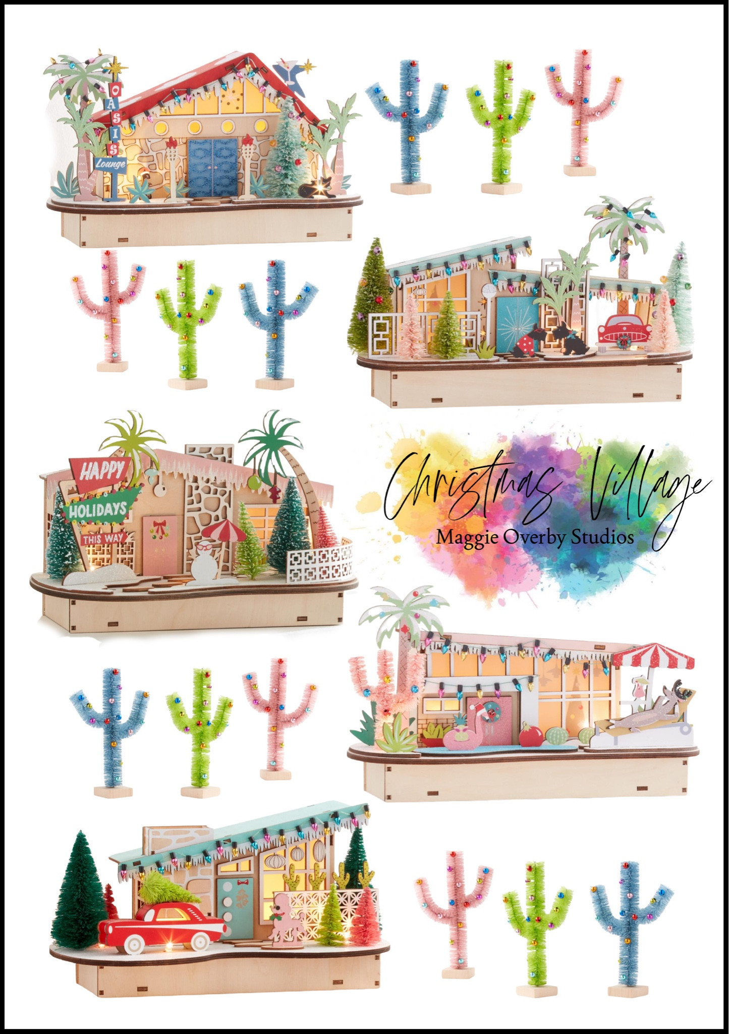 Mid century, Christmas village, vintage holiday, Christmas decor, holiday decor, tabletop Christmas, world market Christmas, bottle brush cactus 

#LTKHoliday #LTKhome