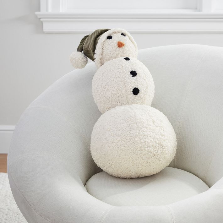 Teddy Fur Snowman Pillow | Pottery Barn Teen