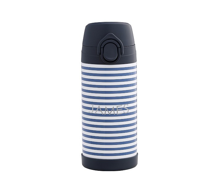 Mackenzie Navy Seersucker Water Bottle | Pottery Barn Kids