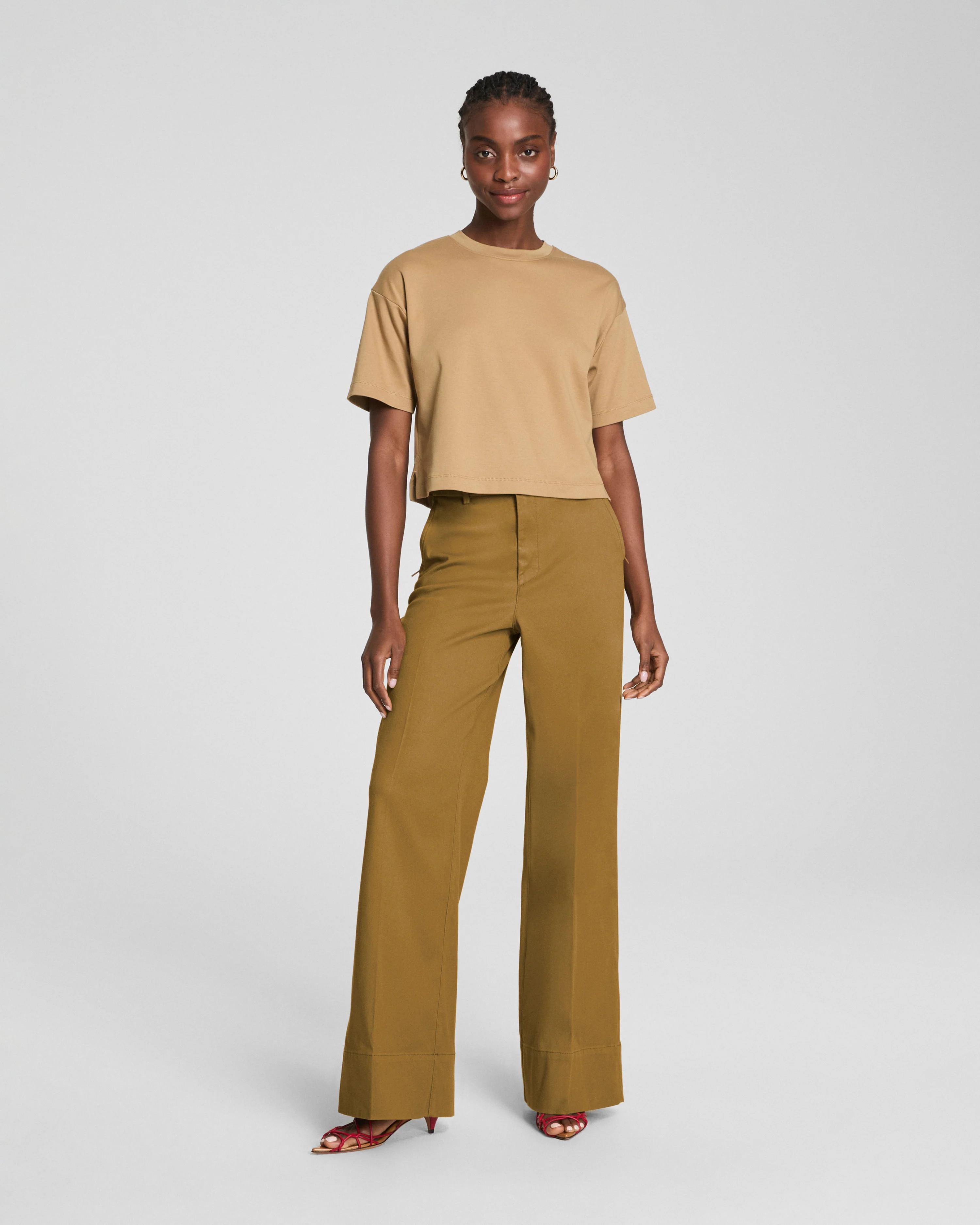 Stretch Twill Wide Leg Pant with Smoothing | SPANX | Spanx